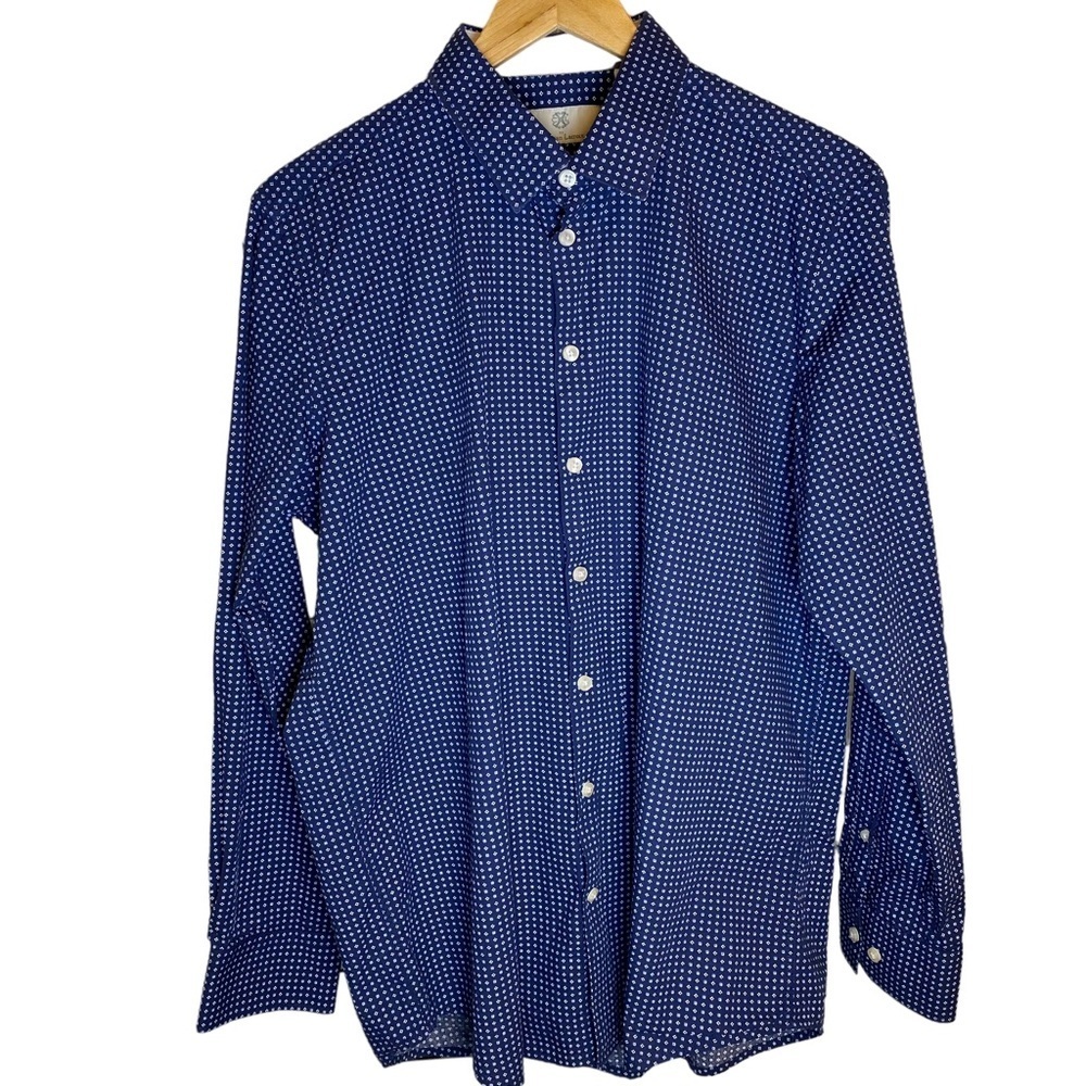 CHRISTIAN LACROIX Button Down Blue Shirt Size‎ Large.  16 1/2” Neck